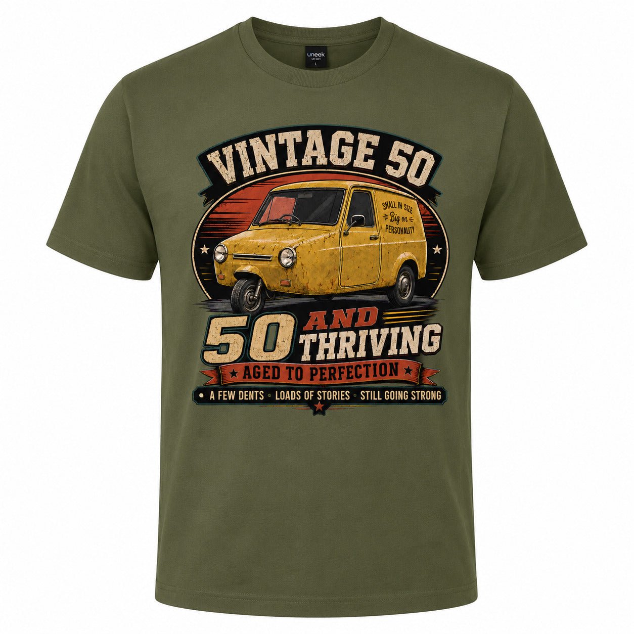 50 and Thriving T-Shirt, Funny 50th Birthday Retro Van Gift Tee