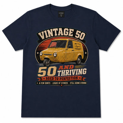 50 and Thriving T-Shirt, Funny 50th Birthday Retro Van Gift Tee