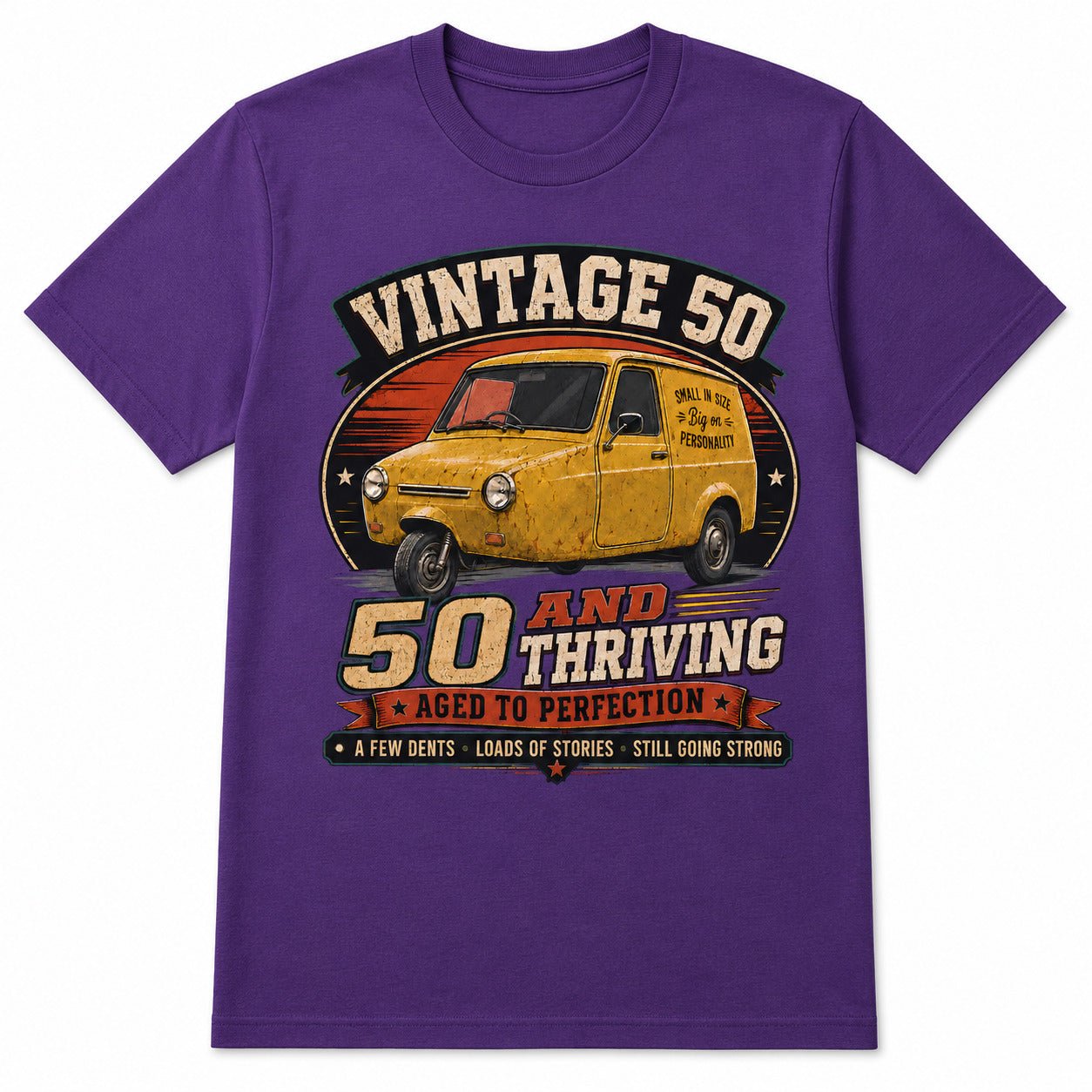 50 and Thriving T-Shirt, Funny 50th Birthday Retro Van Gift Tee