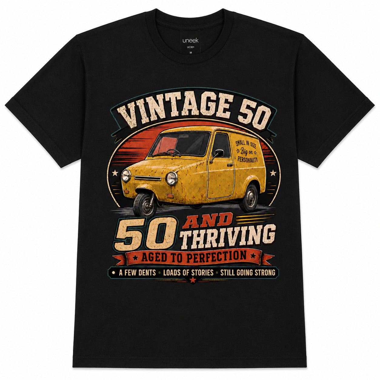 50 and Thriving T-Shirt, Funny 50th Birthday Retro Van Gift Tee