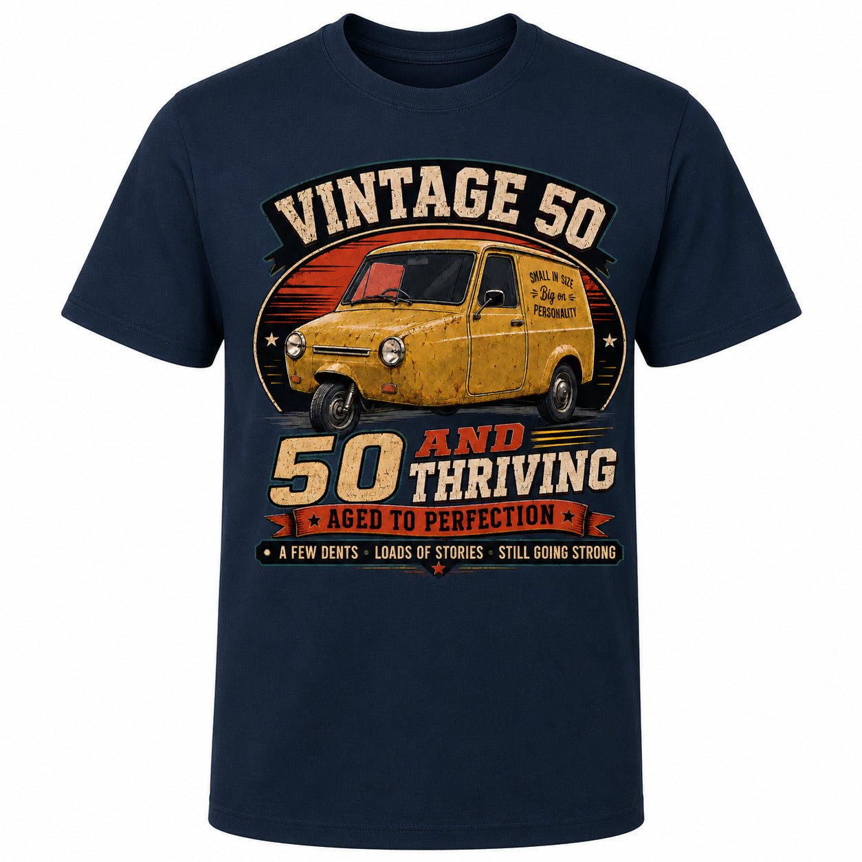 50 and Thriving T-Shirt, Funny 50th Birthday Retro Van Gift Tee