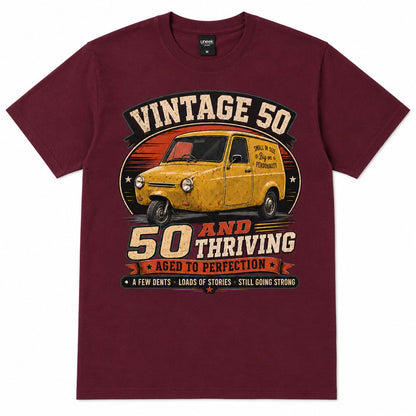 50 and Thriving T-Shirt, Funny 50th Birthday Retro Van Gift Tee
