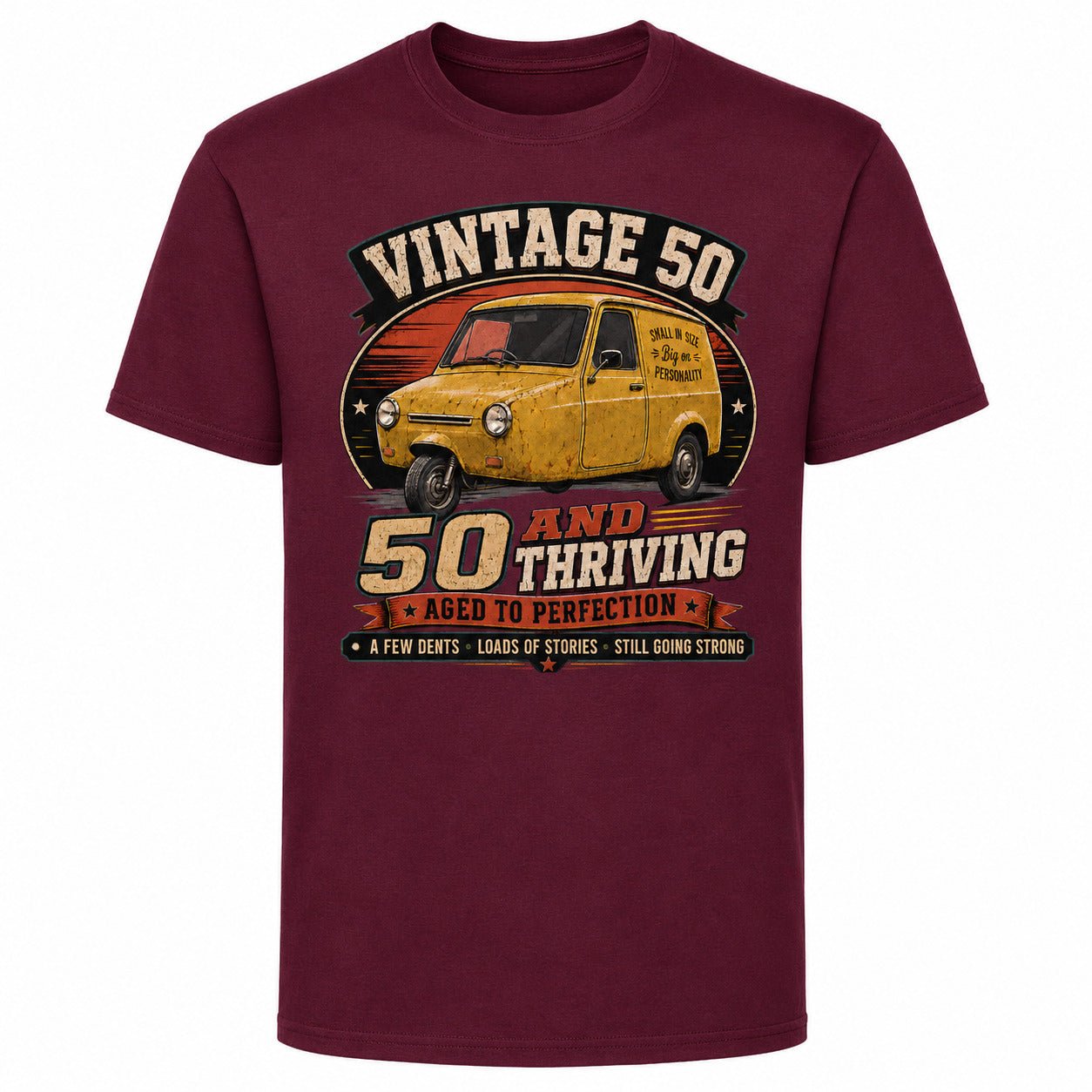 50 and Thriving T-Shirt, Funny 50th Birthday Retro Van Gift Tee