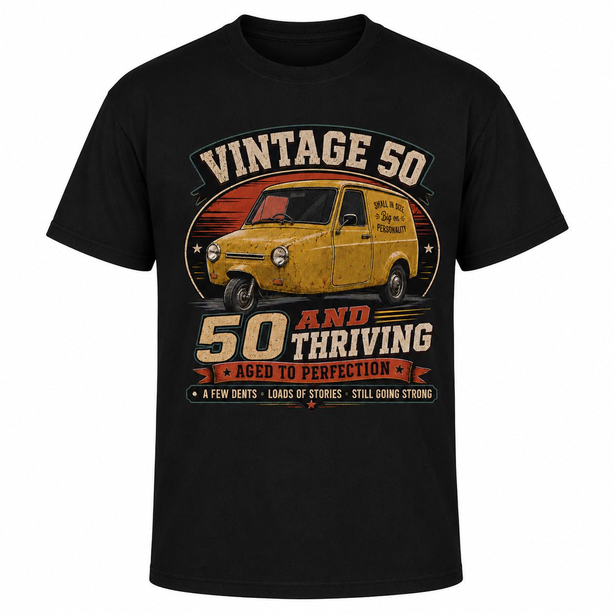 50 and Thriving T-Shirt, Funny 50th Birthday Retro Van Gift Tee