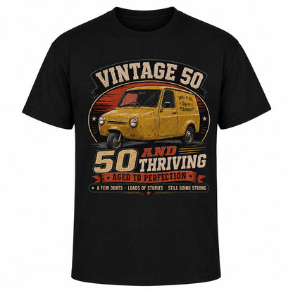 50 and Thriving T-Shirt, Funny 50th Birthday Retro Van Gift Tee