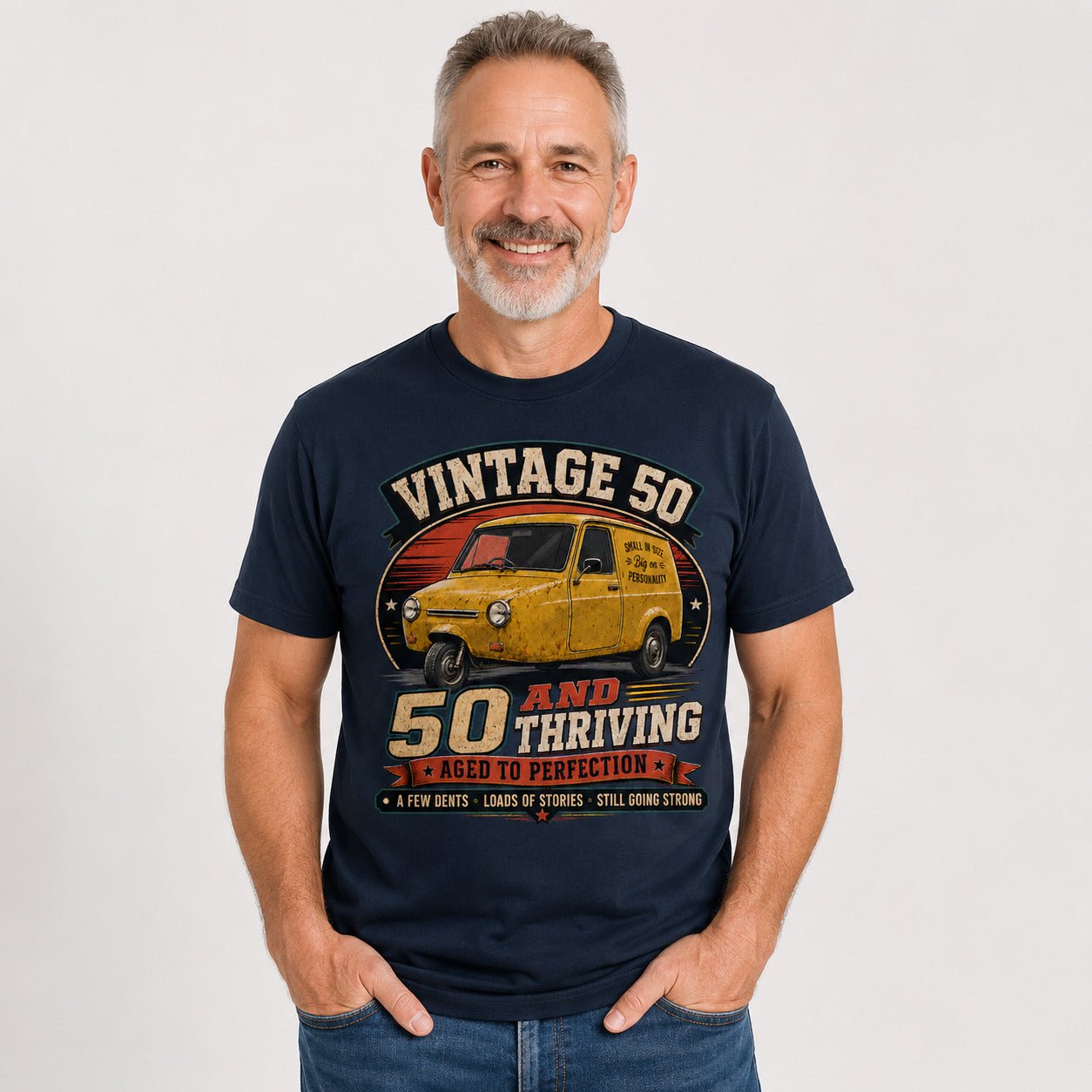 50 and Thriving T-Shirt, Funny 50th Birthday Retro Van Gift Tee