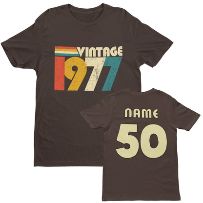 Personalised 50th Birthday T-Shirt – Vintage 1977 for 2027