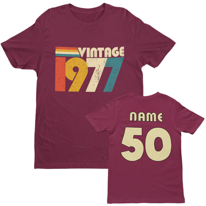 Personalised 50th Birthday T-Shirt – Vintage 1977 for 2027