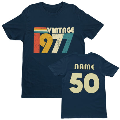 Personalised 50th Birthday T-Shirt – Vintage 1977 for 2027
