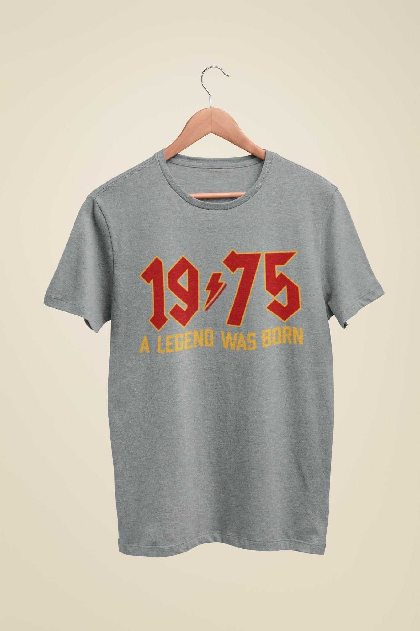 50th Birthday T Shirt For 2025 1975 A Legend Was Born Retro Heavy MetaGalaxy Tees