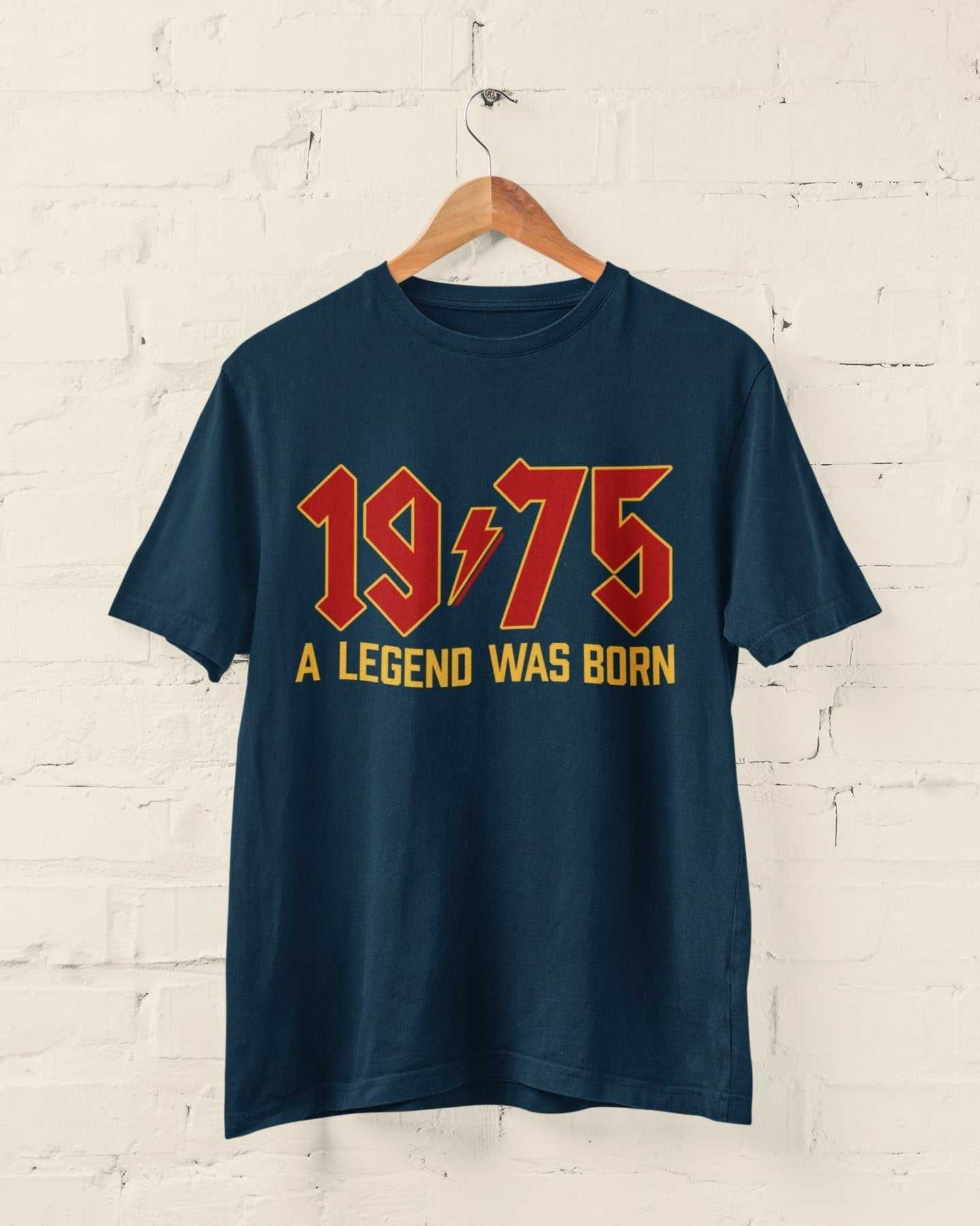 50th Birthday T Shirt For 2025 1975 A Legend Was Born Retro Heavy MetaGalaxy Tees