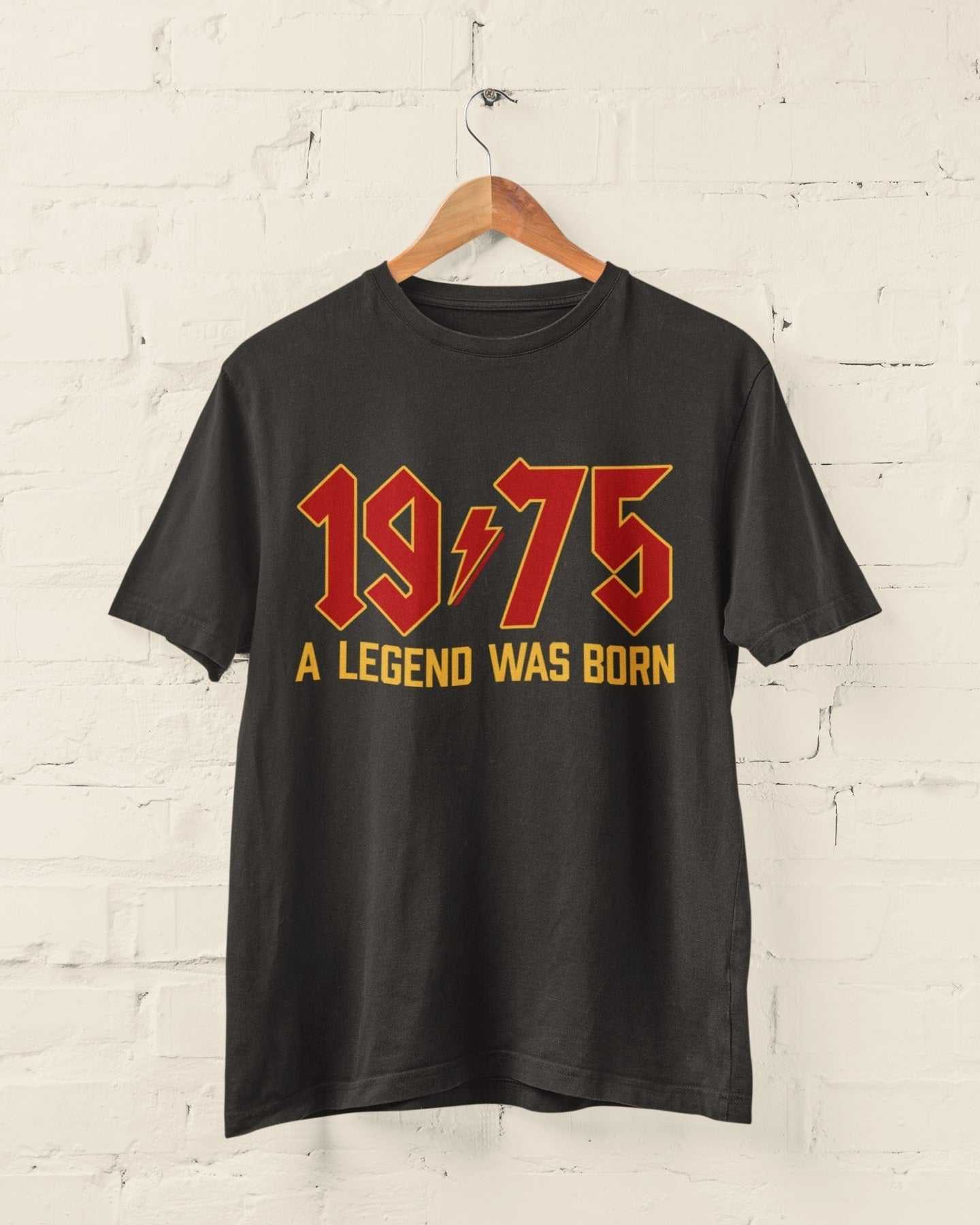 50th Birthday T Shirt For 2025 1975 A Legend Was Born Retro Heavy MetaGalaxy Tees