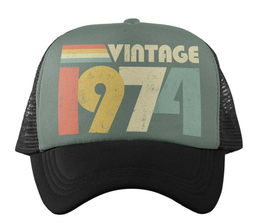 50th Birthday Vintage 1974 Urban Trucker Cap 2024 Birthdays Gift Idea Galaxy Tees