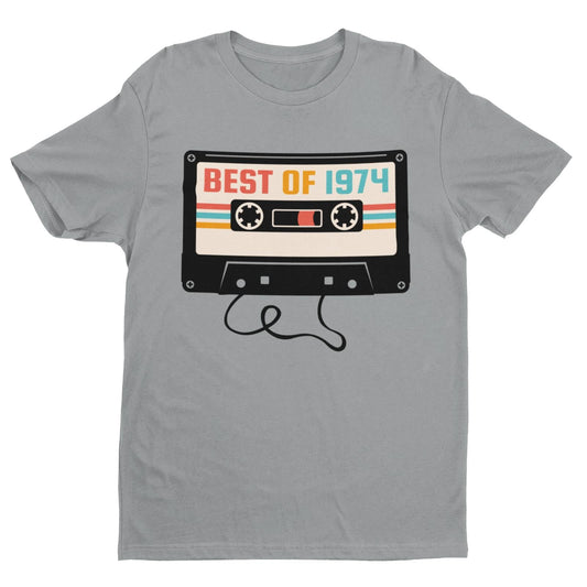 50th Birthday in 2024 T Shirt Funny Best of 1974 Retro Cassette Tape GGalaxy Tees