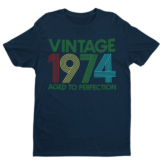 50th Birthday in 2024 T Shirt Vintage 1974 Aged To Perfection Gift IdeGalaxy Tees