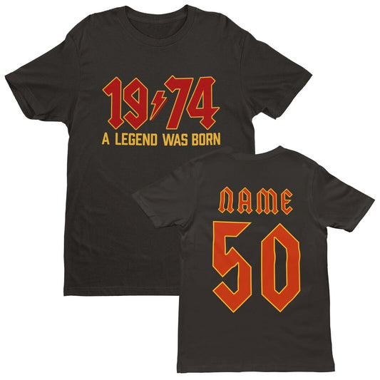 50th T Shirt 1974 A Legend Was Born With Name on Back For 2024 BirthdaGalaxy Tees