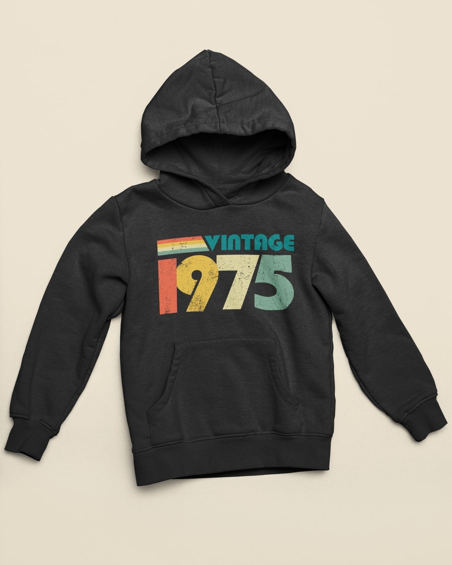 50th Birthday in 2025 Hoodie Vintage 1975 Retro Design Gift Idea Born Galaxy Tees