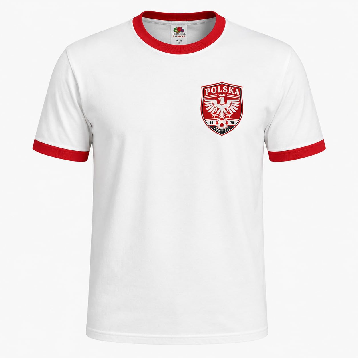 Galaxy Tees Retro Poland Ringer T-Shirt Country Colour Contrast Tee - Galaxy Tees
