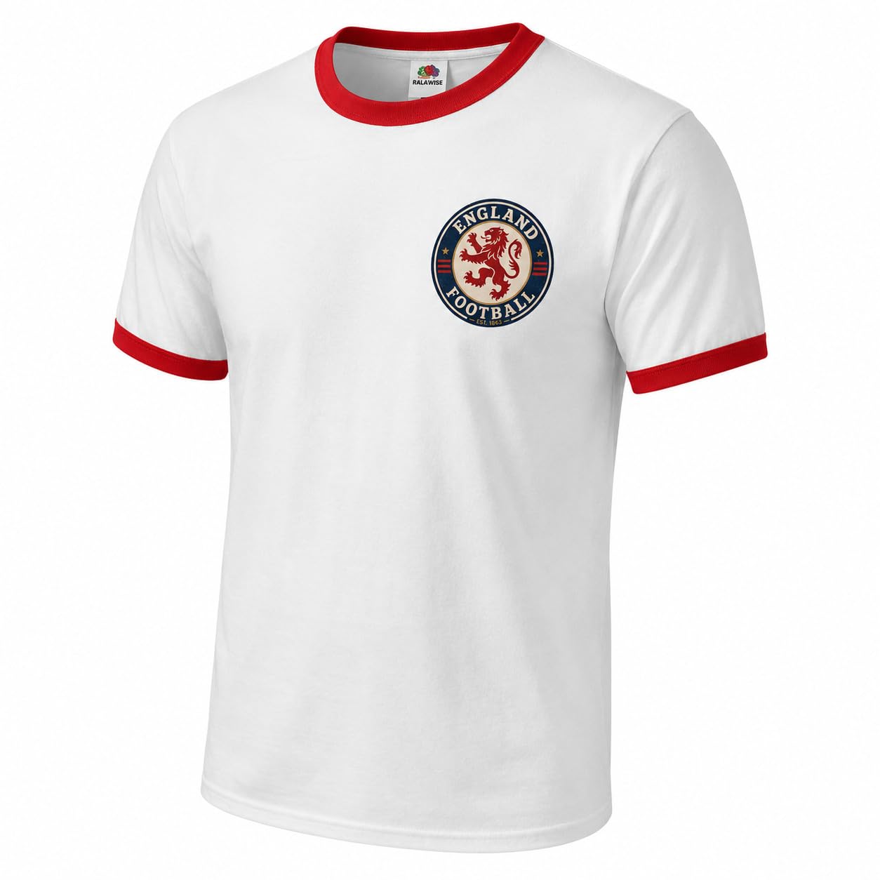 Galaxy Tees Retro England Ringer T-Shirt Country Colour Contrast Tee - Galaxy Tees