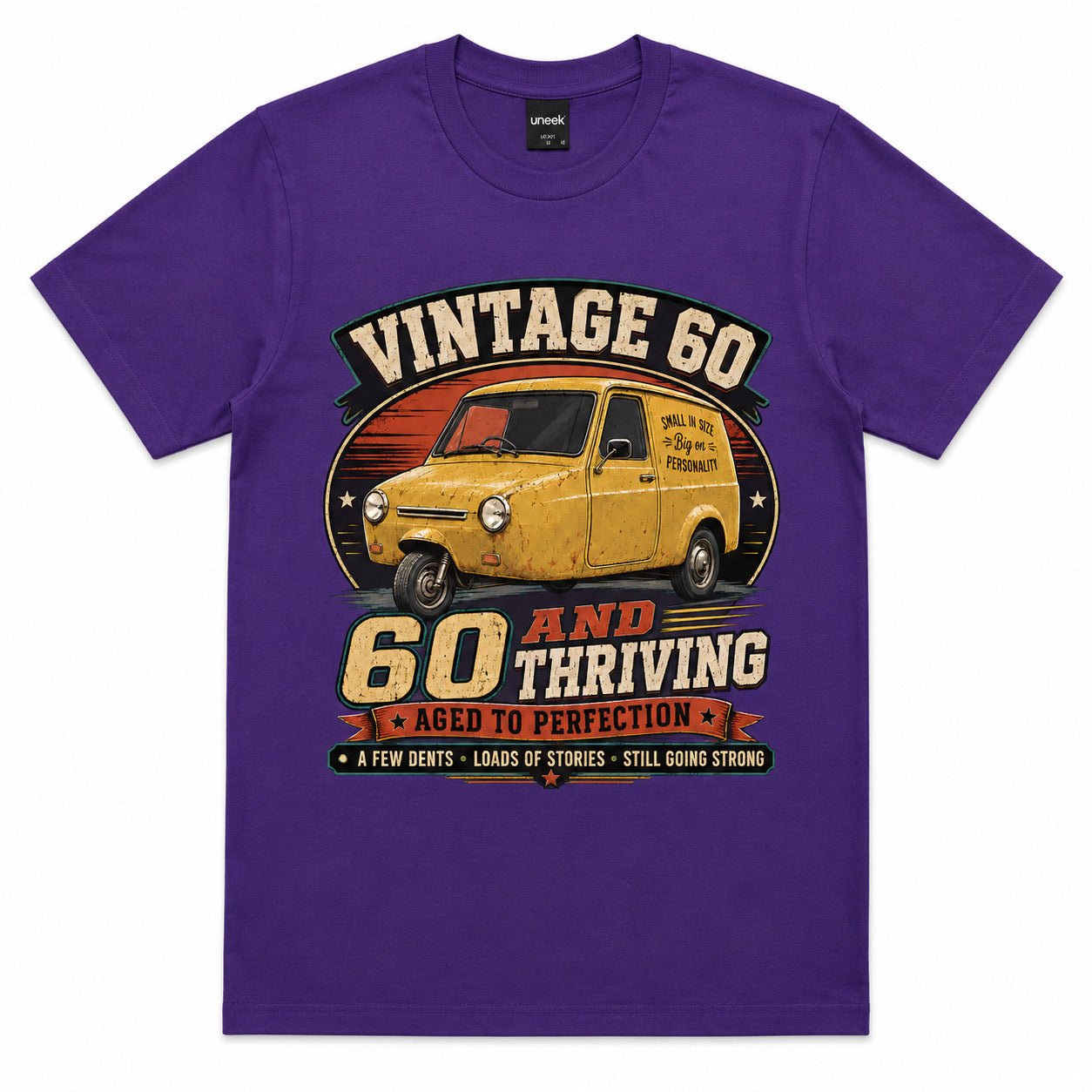 60 and Thriving T-Shirt, Funny 60th Birthday Retro Van Gift Tee