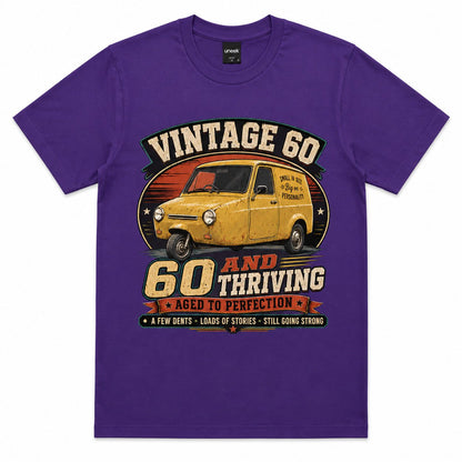 60 and Thriving T-Shirt, Funny 60th Birthday Retro Van Gift Tee