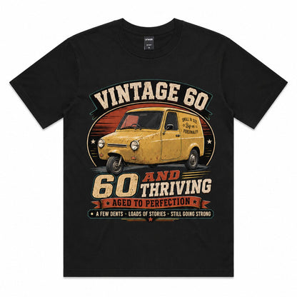 60 and Thriving T-Shirt, Funny 60th Birthday Retro Van Gift Tee
