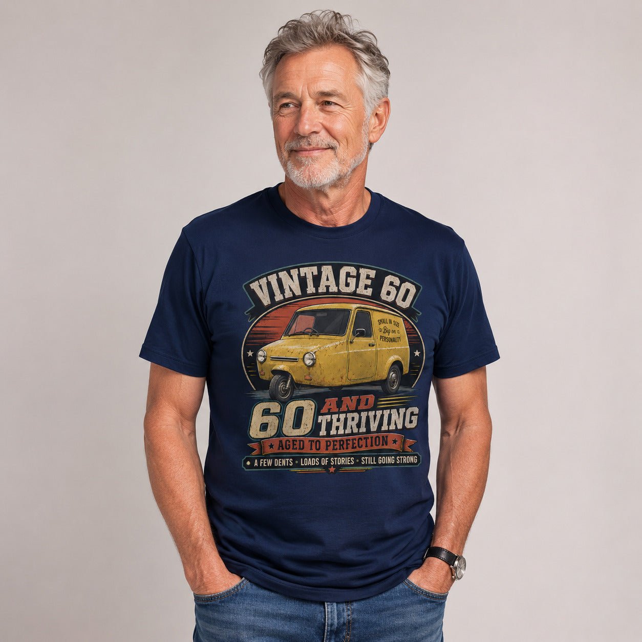 60 and Thriving T-Shirt, Funny 60th Birthday Retro Van Gift Tee