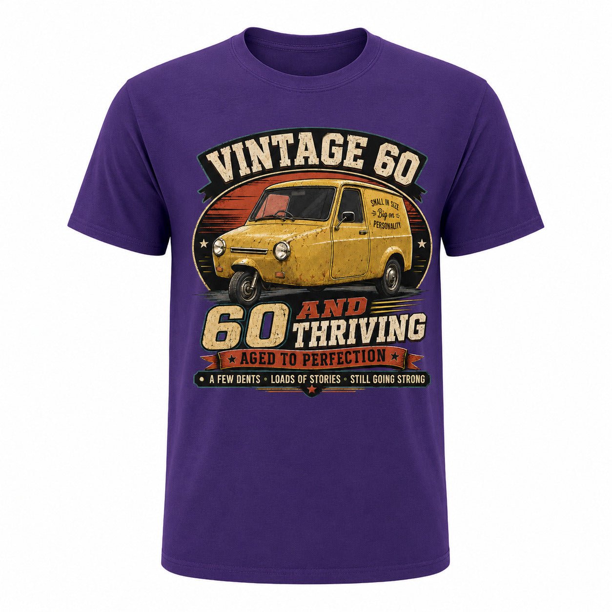 60 and Thriving T-Shirt, Funny 60th Birthday Retro Van Gift Tee
