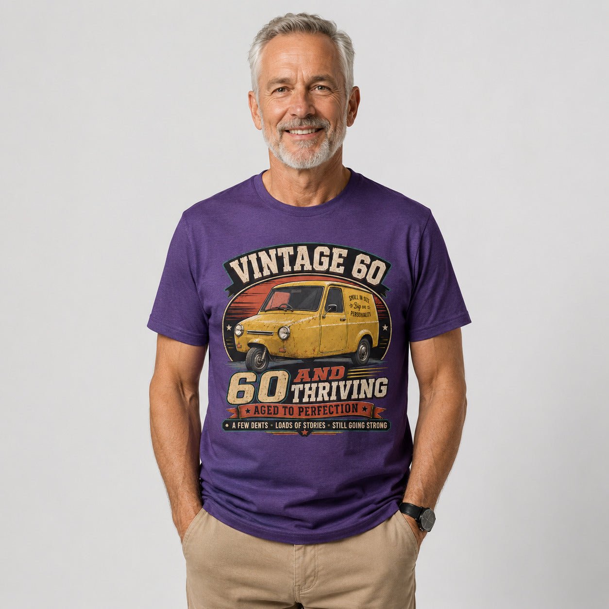 60 and Thriving T-Shirt, Funny 60th Birthday Retro Van Gift Tee