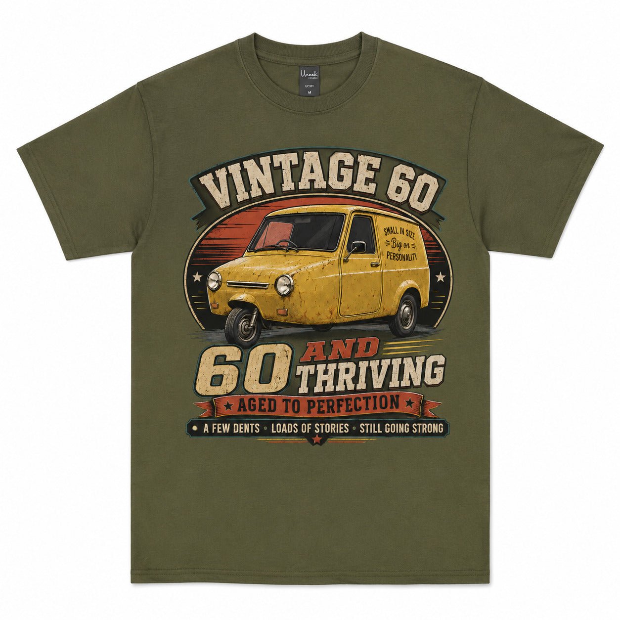 60 and Thriving T-Shirt, Funny 60th Birthday Retro Van Gift Tee