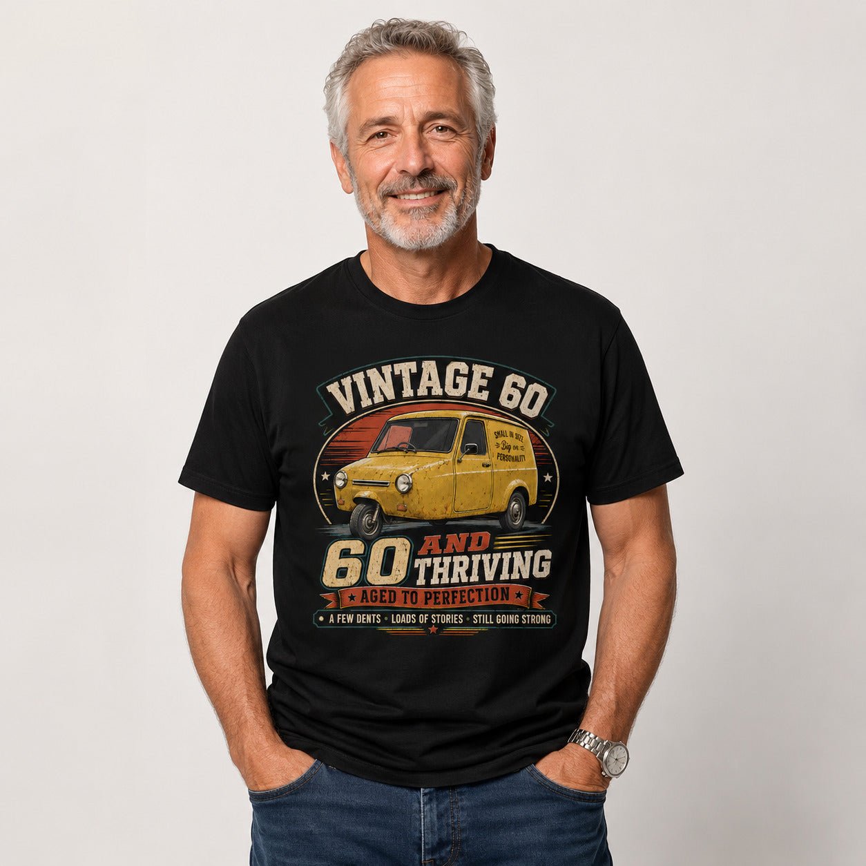 60 and Thriving T-Shirt, Funny 60th Birthday Retro Van Gift Tee