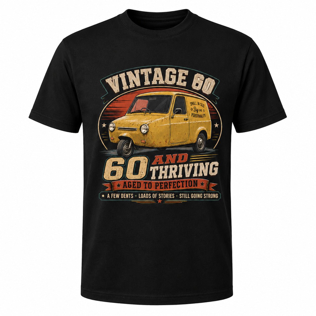 60 and Thriving T-Shirt, Funny 60th Birthday Retro Van Gift Tee
