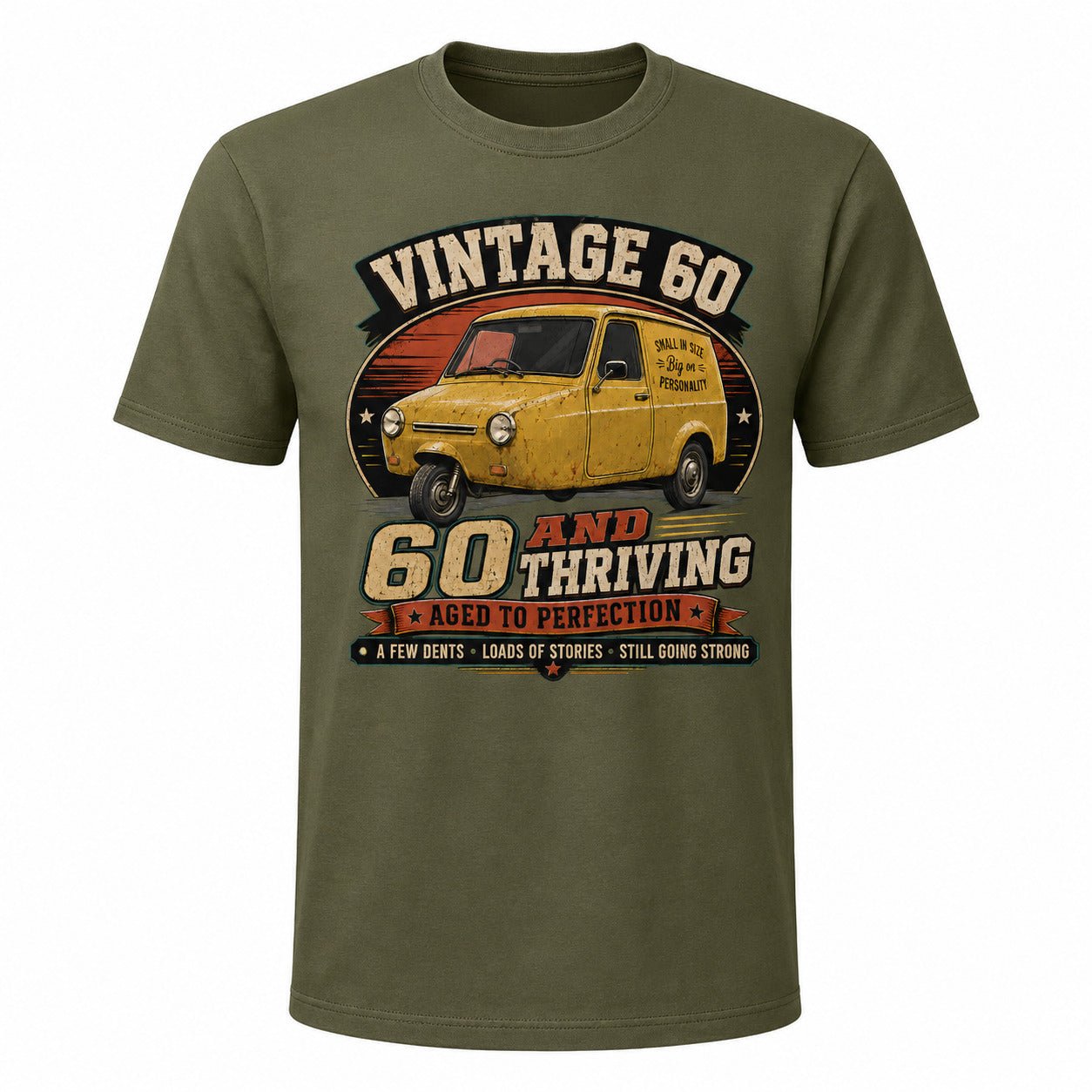 60 and Thriving T-Shirt, Funny 60th Birthday Retro Van Gift Tee