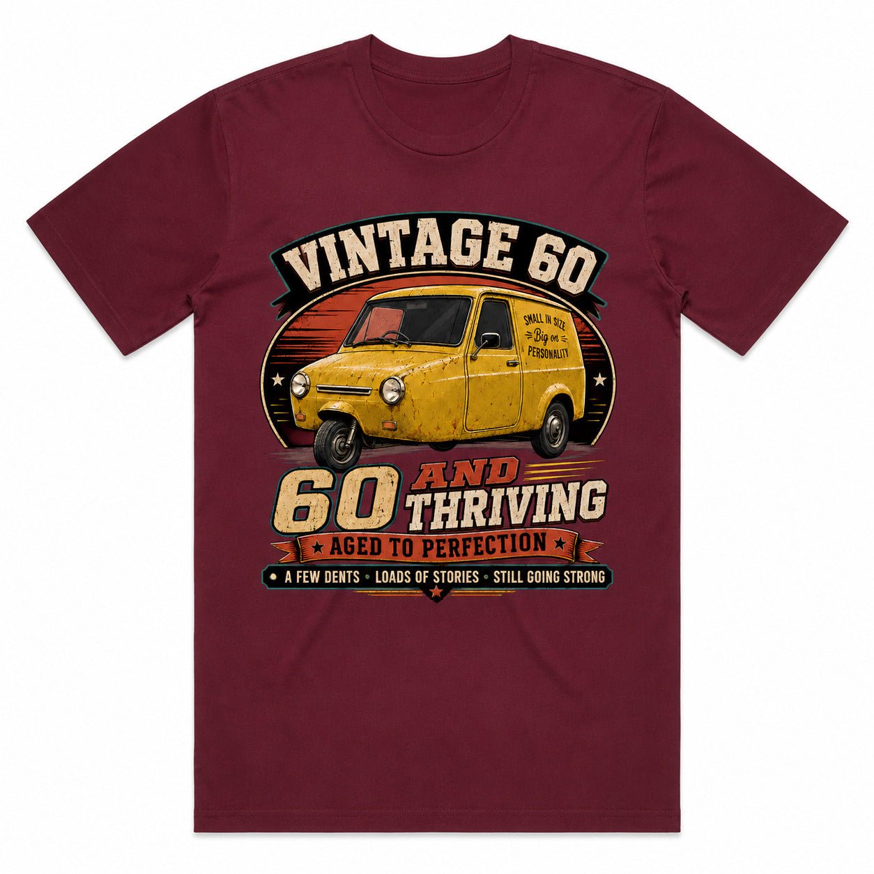 60 and Thriving T-Shirt, Funny 60th Birthday Retro Van Gift Tee