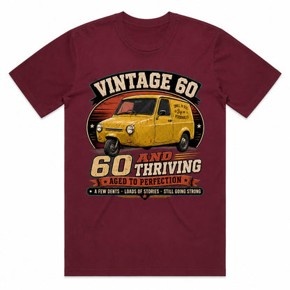 60 and Thriving T-Shirt, Funny 60th Birthday Retro Van Gift Tee