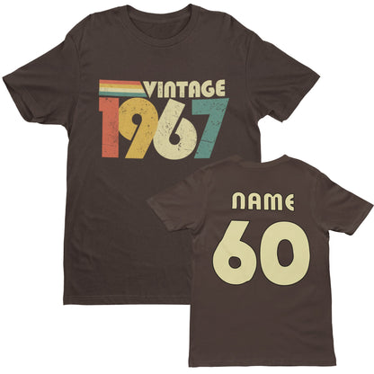 Personalised Vintage 1967 T-Shirt - 60th Birthday 2027 with Name on Back
