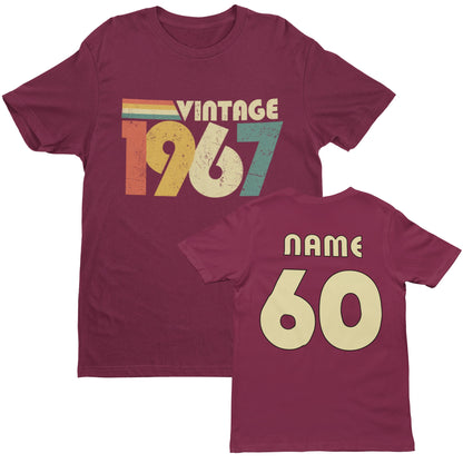 Personalised Vintage 1967 T-Shirt - 60th Birthday 2027 with Name on Back