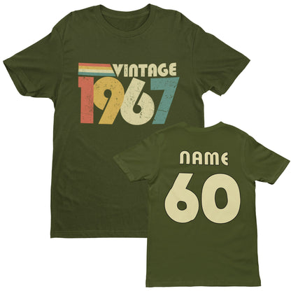 Personalised Vintage 1967 T-Shirt - 60th Birthday 2027 with Name on Back