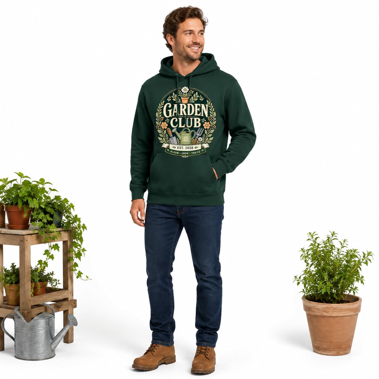 Garden Club Hoodie Vintage Gardening Gift Sweatshirt Unisex Gardener Plant Lover Pullover Top - Galaxy Tees