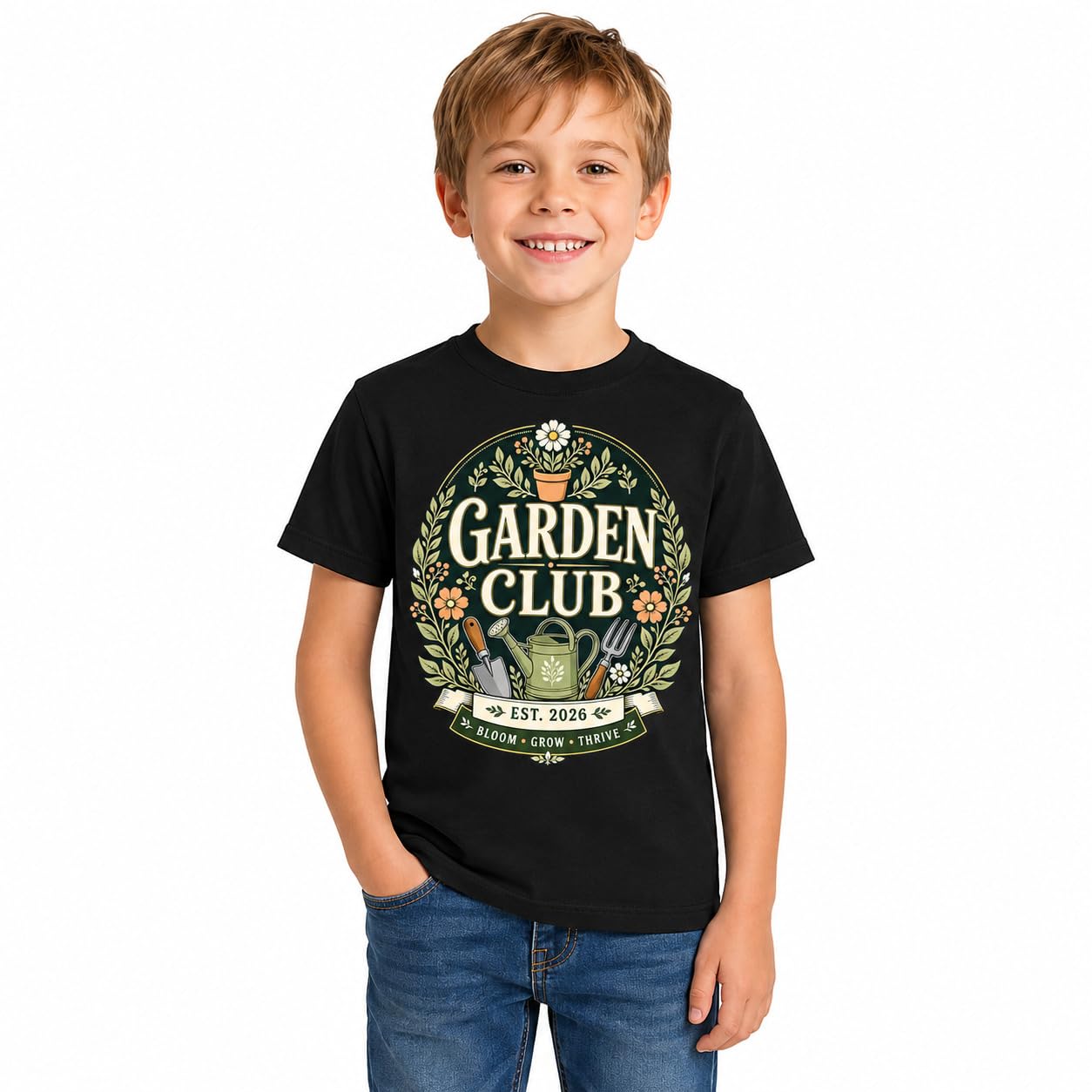 Kids Garden Club T-Shirt Vintage Gardening Gift T-Shirt Boys Girls Little Gardener Top - Galaxy Tees