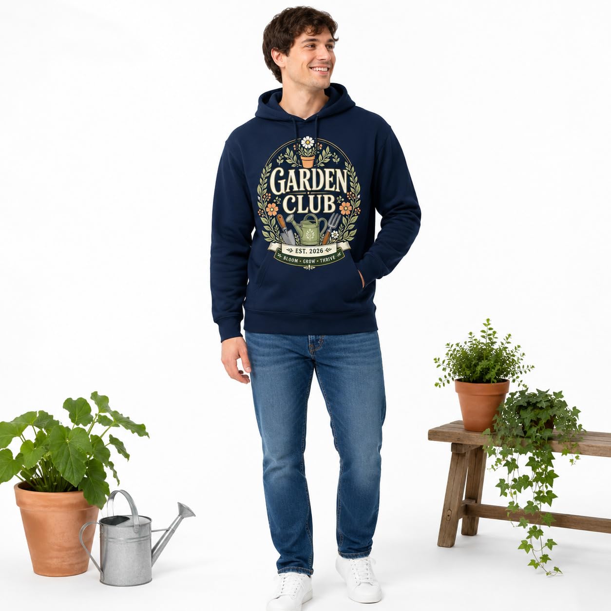Garden Club Hoodie Vintage Gardening Gift Sweatshirt Unisex Gardener Plant Lover Pullover Top - Galaxy Tees