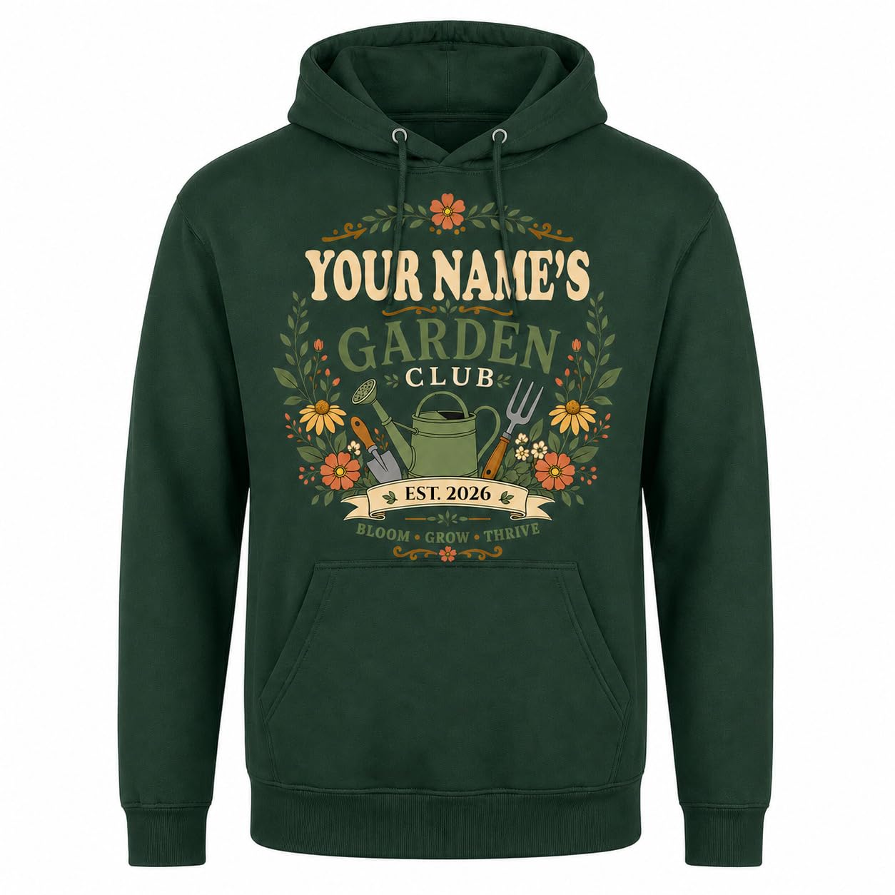 Personalised Garden Club Hoodie Custom Name Year Gardening Gift Adult Unisex Gardener Plant Lover Sweatshirt - Galaxy Tees