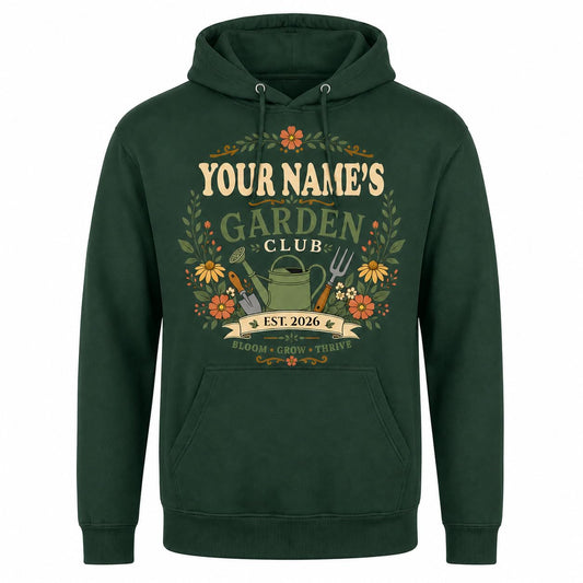 Personalised Garden Club Hoodie Custom Name Year Gardening Gift Adult Unisex Gardener Plant Lover Sweatshirt - Galaxy Tees