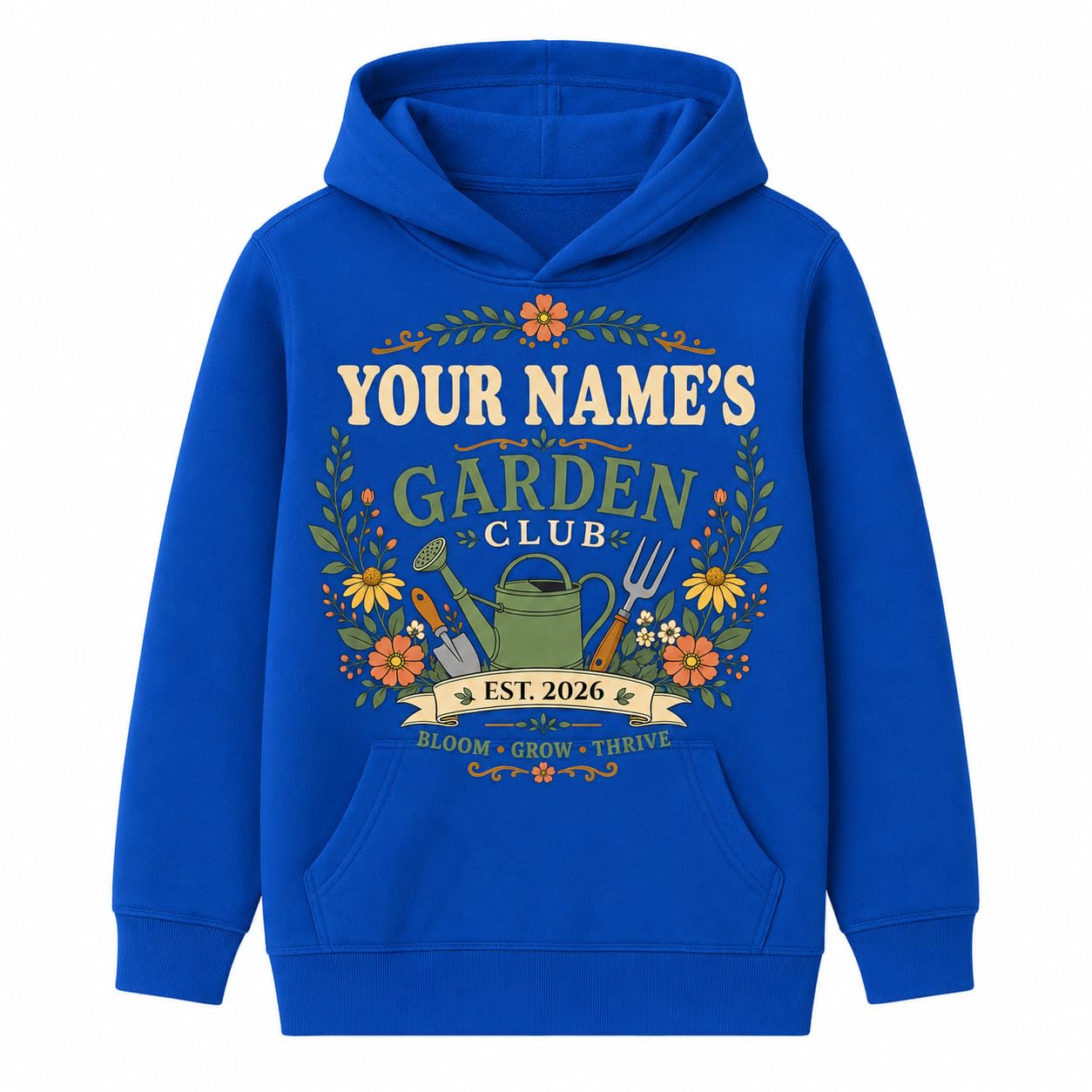 Kids Personalised Garden Club Hoodie Custom Name Year Gardening Gift Boys Girls Little Gardener Sweatshirt - Galaxy Tees