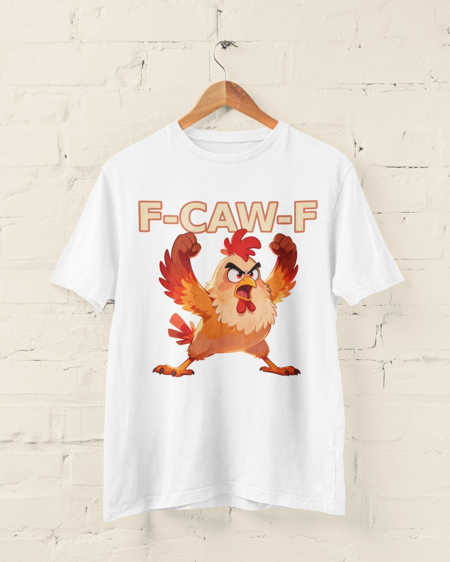 Galaxy Tees F-CAW-F Angry Chicken T-Shirt Funny Farmyard Slogan Tee - Galaxy Tees