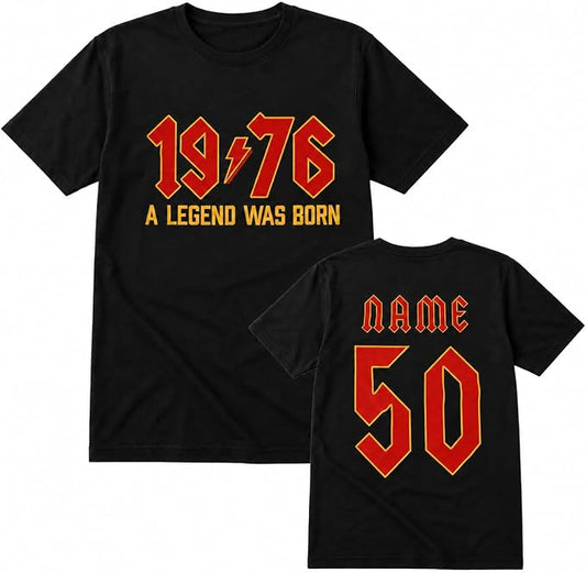 Personalised 50th Birthday T-Shirt 2026 - Custom Name Back Print