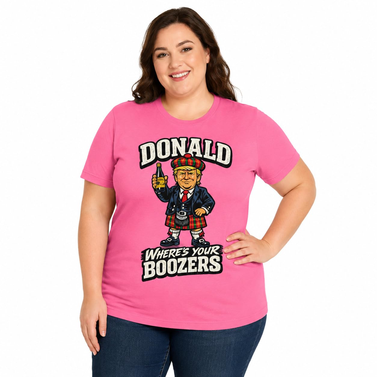 Galaxy Tees Women's Donald Where's Your Boozers T-Shirt Scottish Parody Tee - Galaxy Tees