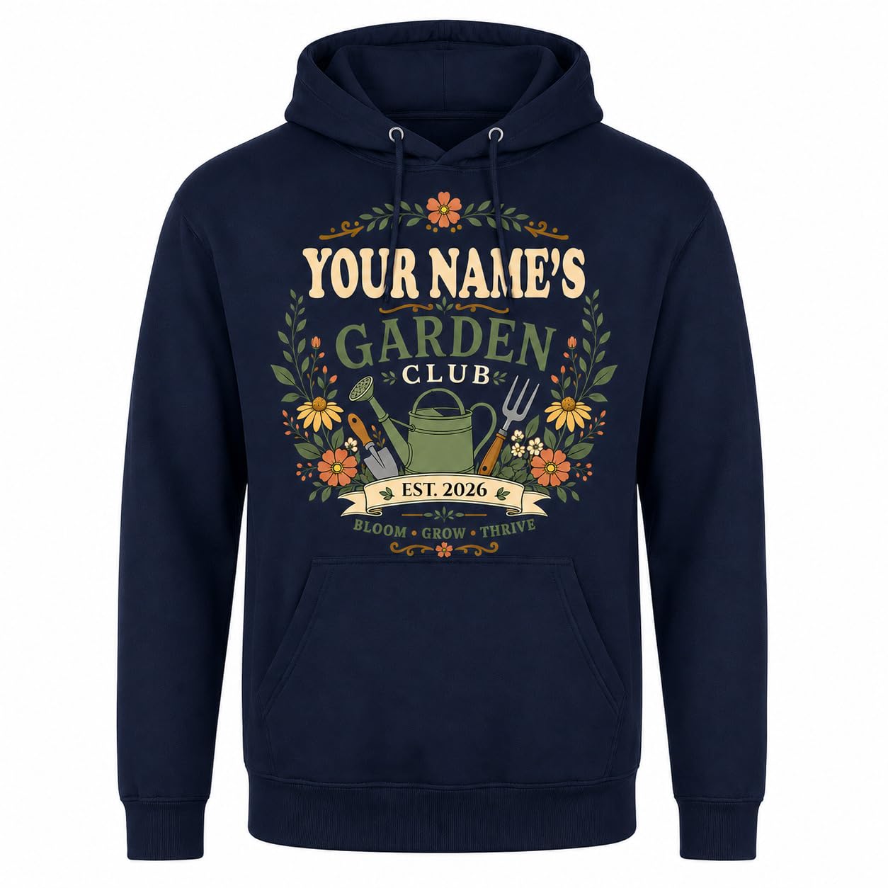 Personalised Garden Club Hoodie Custom Name Year Gardening Gift Adult Unisex Gardener Plant Lover Sweatshirt - Galaxy Tees