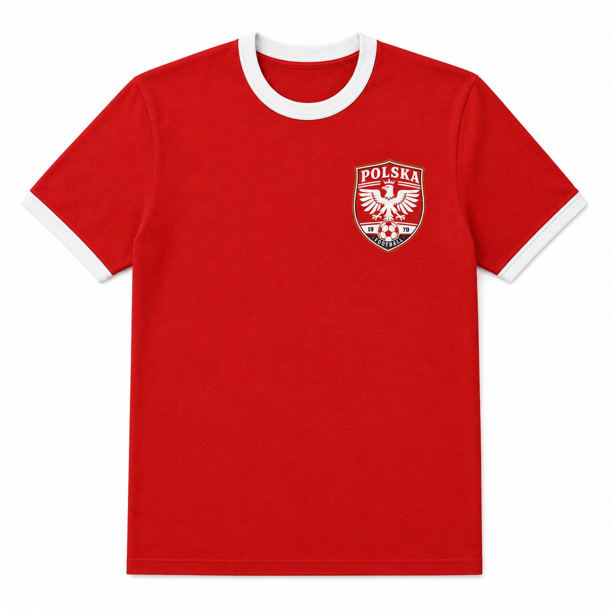 Galaxy Tees Retro Poland Ringer T-Shirt Country Colour Contrast Tee - Galaxy Tees