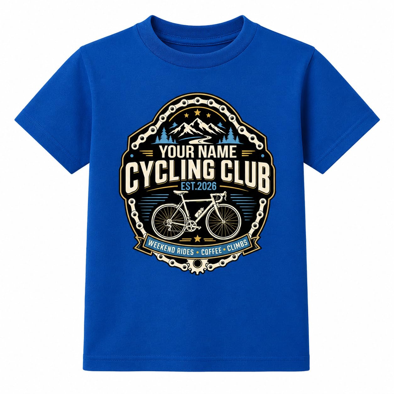 Kids Personalised Cycling Club T-Shirt Custom Name Year Bike Rider T-Shirt Cycling Gift for Boys Girls Bicycle Club - Galaxy Tees
